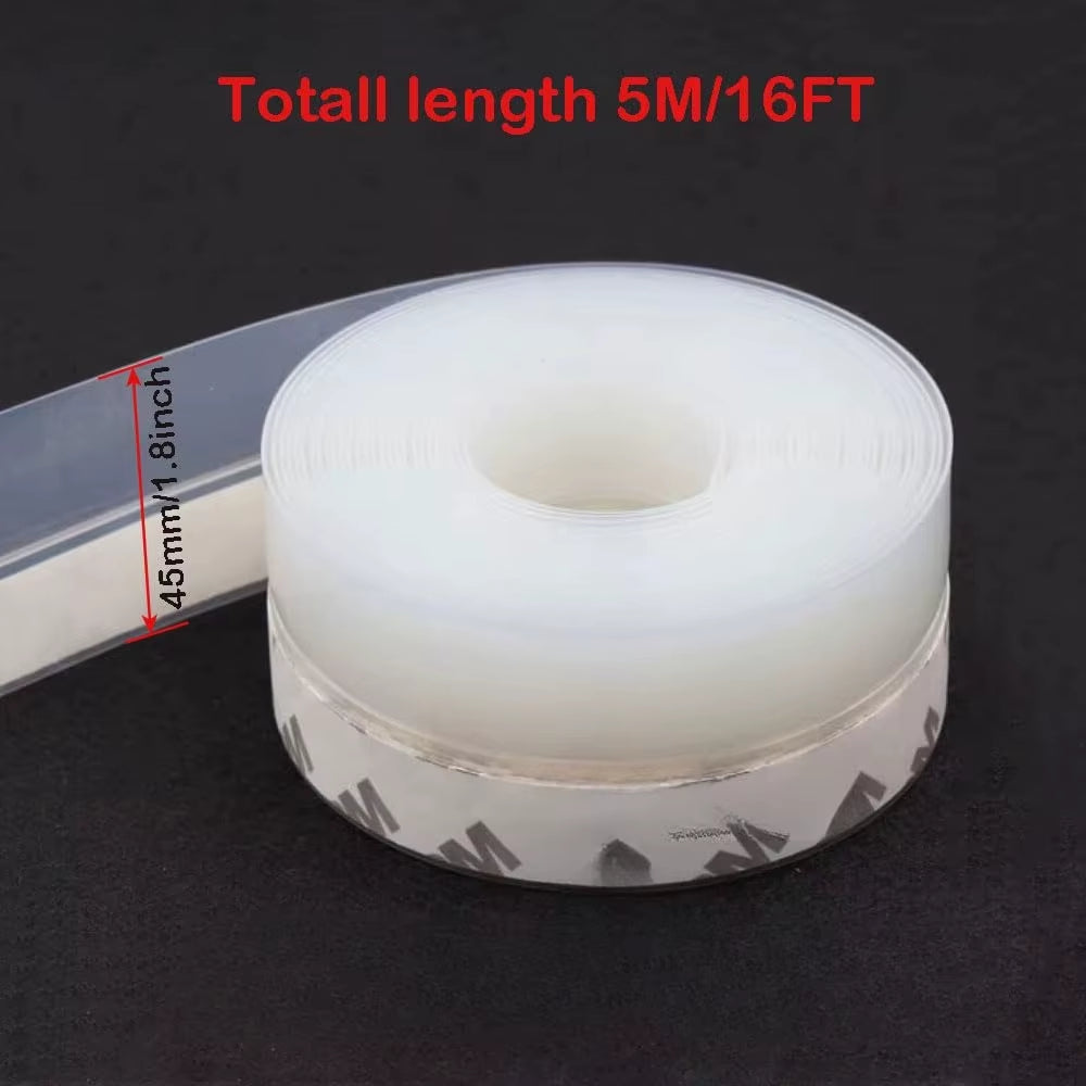 2Pcs Silicone Self-Stick Weather Stripping Tape Seals Gaps of House Glass/Shower Windows Door Bottom Dustproof Window/Door Seal