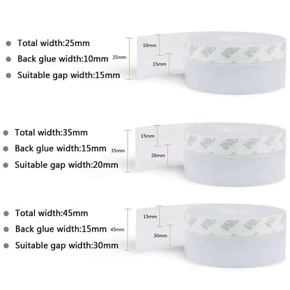2Pcs Silicone Self-Stick Weather Stripping Tape Seals Gaps of House Glass/Shower Windows Door Bottom Dustproof Window/Door Seal