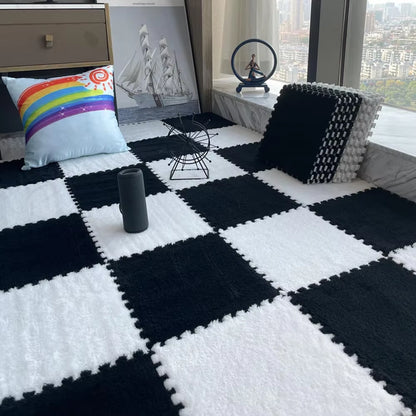 Soft Plush Children'S Mat Babe Toys Eva Foam Puzzle Carpet Warm Children Play Mats Interlocking Rugs Infant Carpet 30*30*1Cm