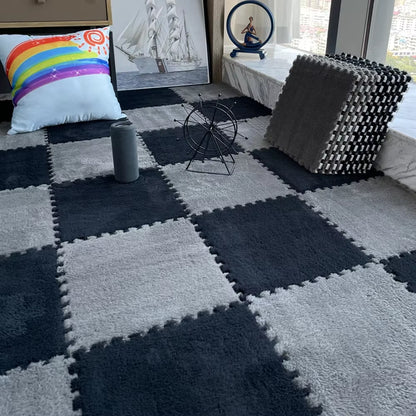 Soft Plush Children'S Mat Babe Toys Eva Foam Puzzle Carpet Warm Children Play Mats Interlocking Rugs Infant Carpet 30*30*1Cm