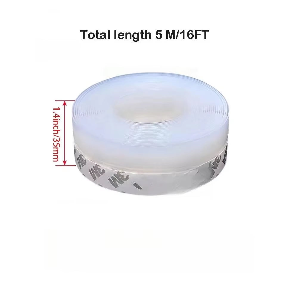 2Pcs Silicone Self-Stick Weather Stripping Tape Seals Gaps of House Glass/Shower Windows Door Bottom Dustproof Window/Door Seal
